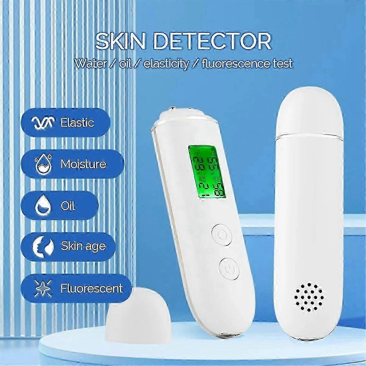 Skin Moisture Tester Smart Water and Oil Tester LCD Display Skin Moisture Meter Fluorescent Agent De