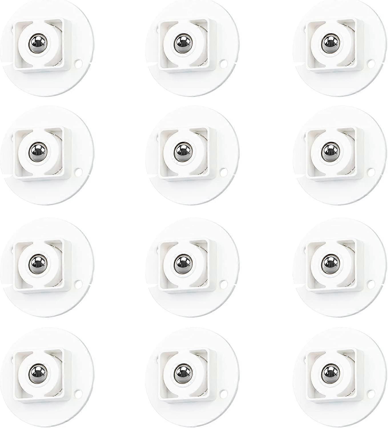 12 Pcs Self Adhesive Transfer Casters,Transfer Ball Casters Solid Plastic 360 Rotation Caster
