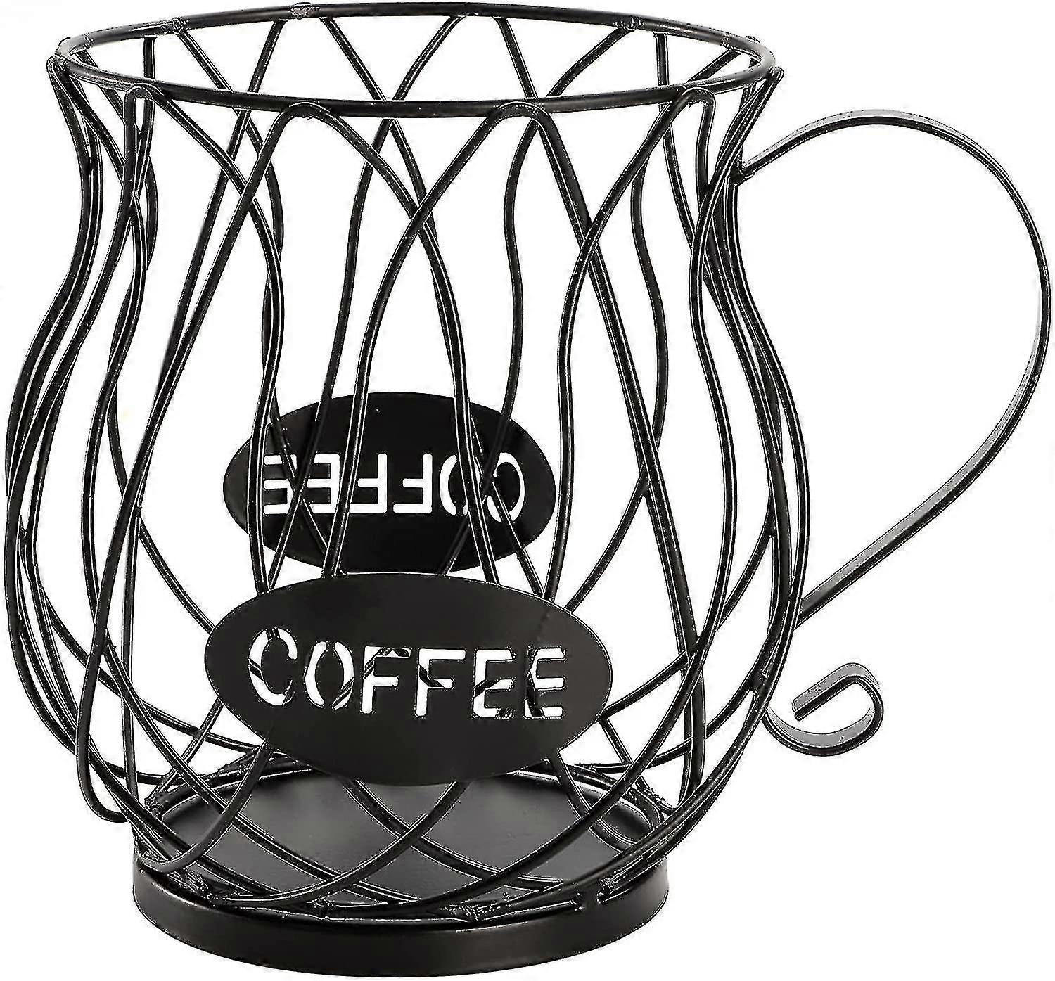 Kaffeepadhalter und Organizer-Tasse, Kaffeekapselkorb mit großer Kapazität für Theke Couchtischbar, Metall-Espresso-Pad-Organizer für Pad und Orgel