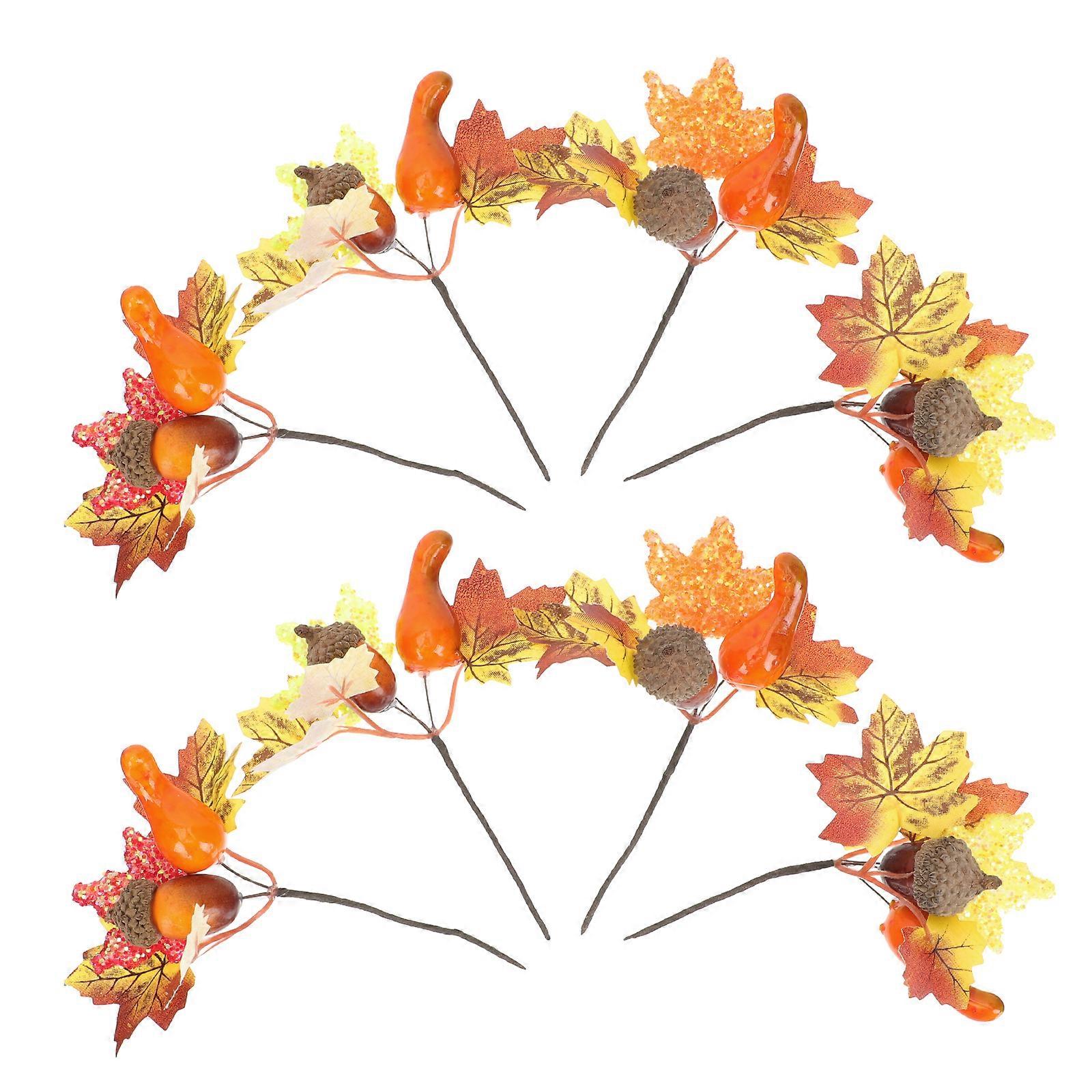 8 Pcs Fall Table Centerpieces Artificial Fall Leaves Artificial Autumn Leaves Silk Autumn Leaves Artificial Flower Picks