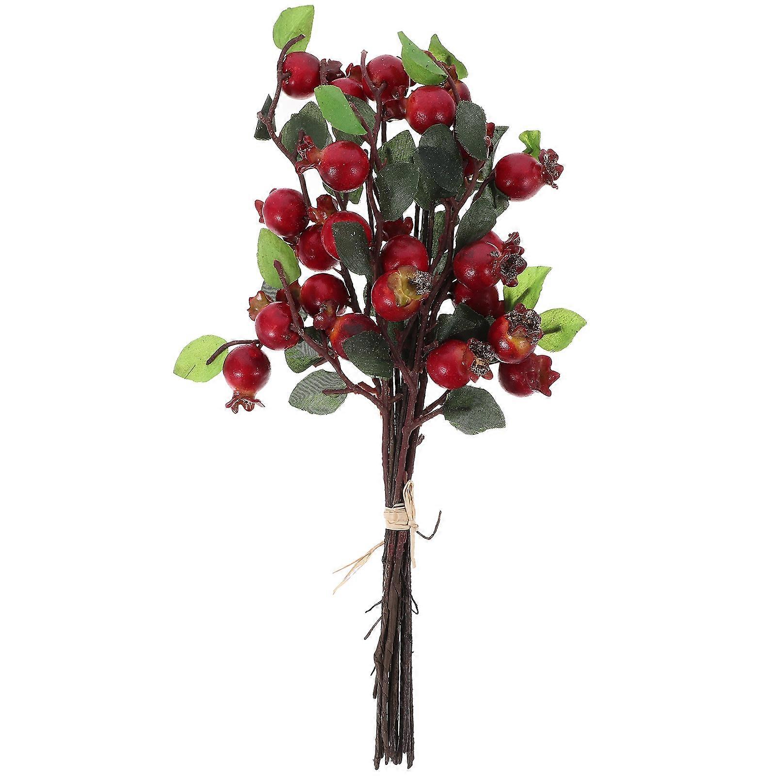 1 Set Artificial Rosehip Berries Simulation Pomegranate Fruit Floral Accessories (Red)