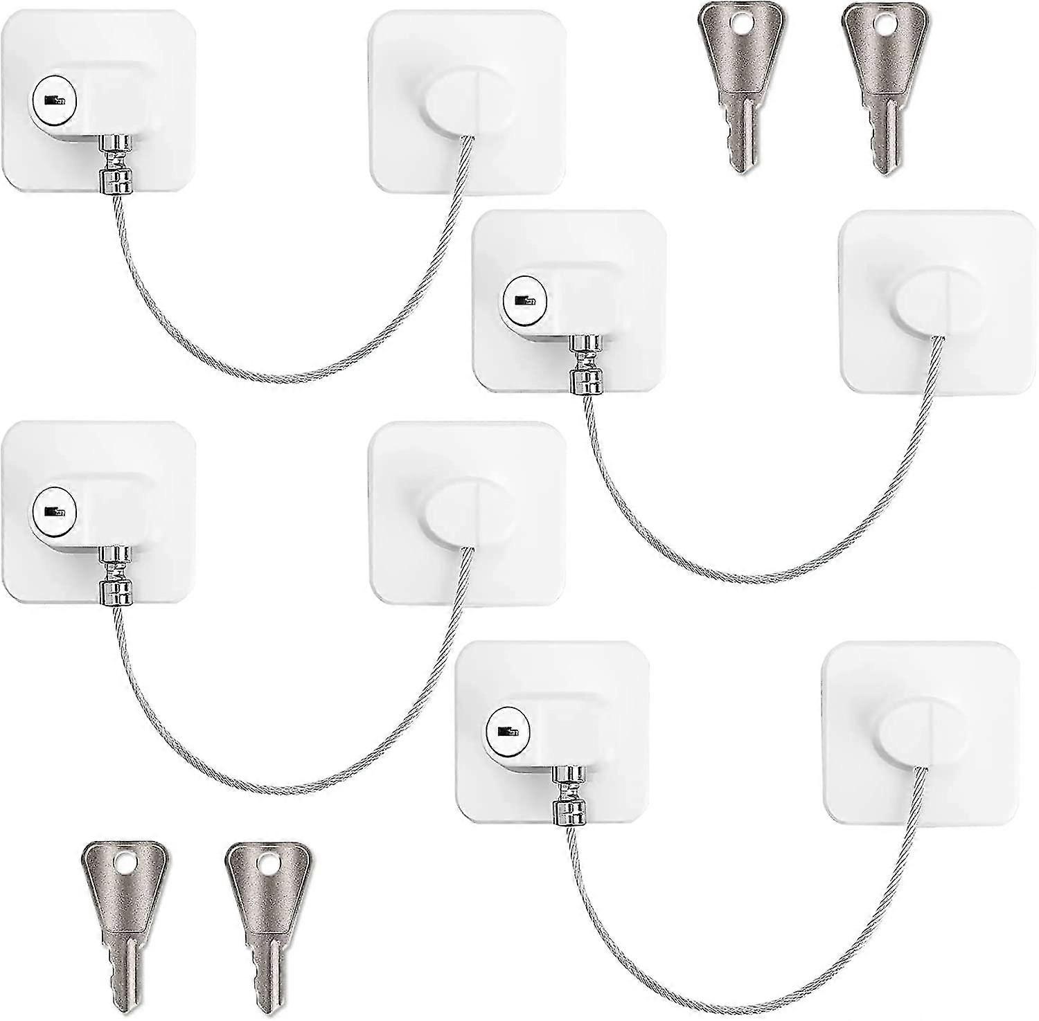 [4pcs] Child Window Safety, Window Security, Child Door Safety With 2 Keys, Window Keeper With Strong Adhesive Home Safety Kit For Windows Blocks Frid