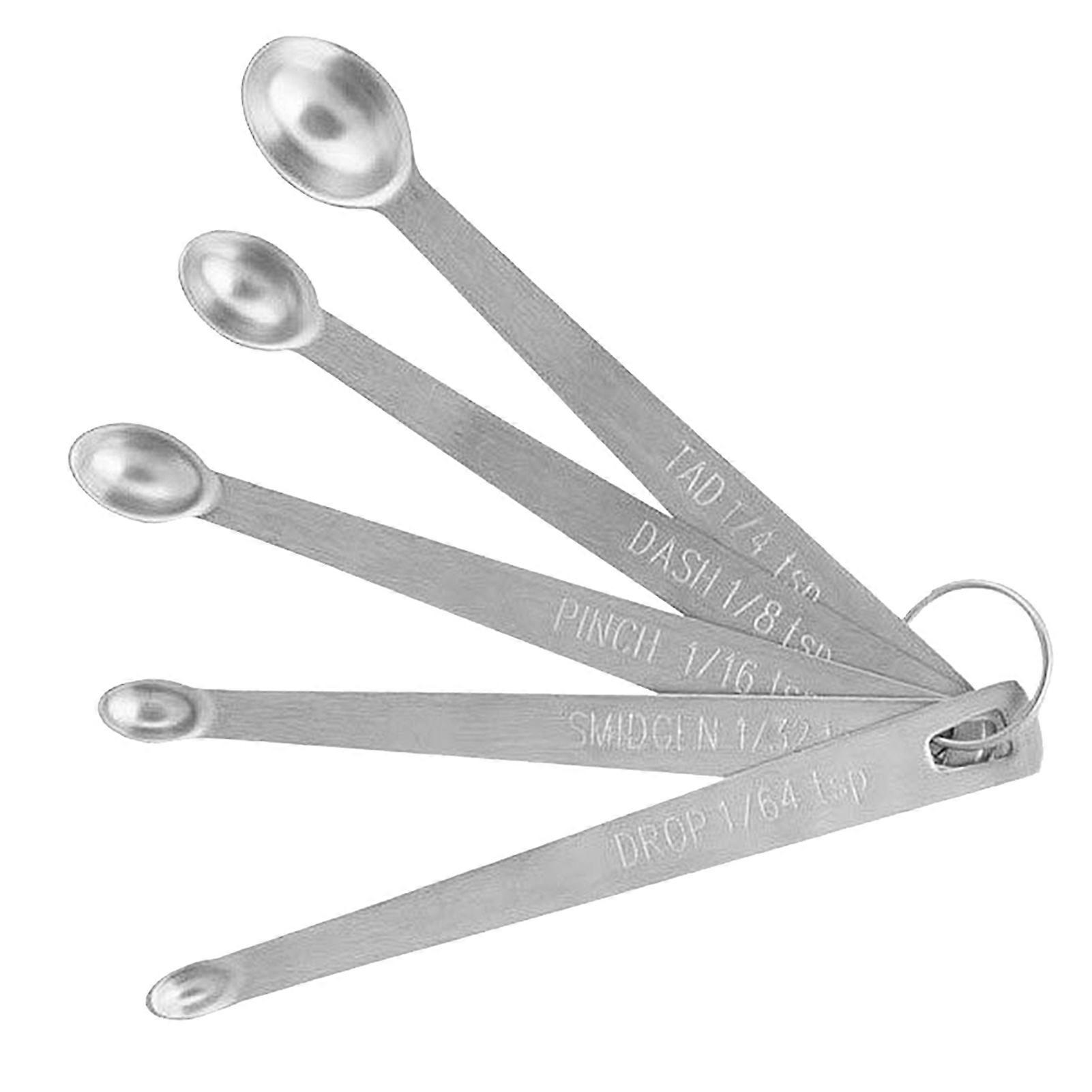 5Pcs Stainless Steel Measuring Spoon Set Space-Saving Precise Measurements for Perfect Cooking Baking Jikaixiang