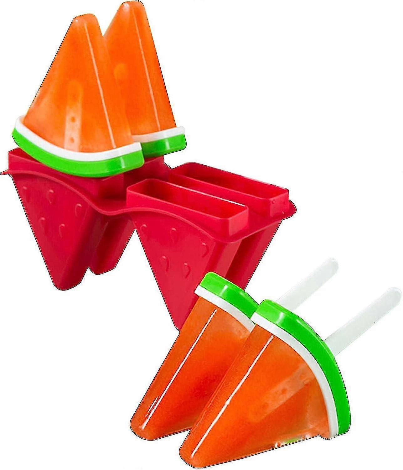 Ice Mold - Watermelon Block Shape Sicle Mould - Easy Release Molds With Lid For Diy Ice Cream Sicles Cakesicles
