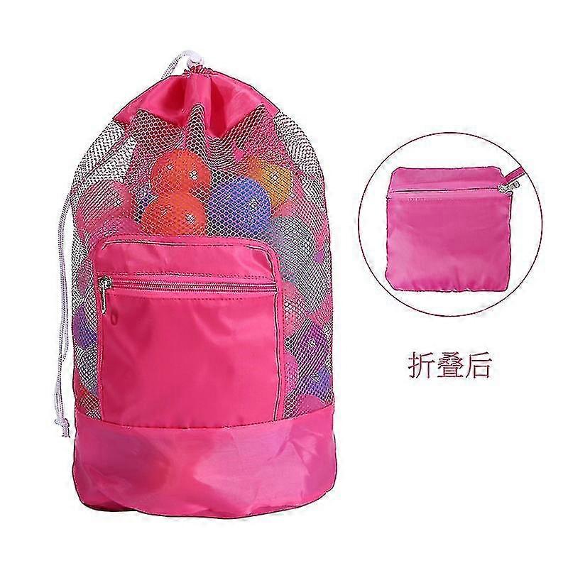 Large Beach Bag, Beach Games Bag, Foldable Beach Games Net Bag, Children's Sand Water Toys Backpack For Toys Towels