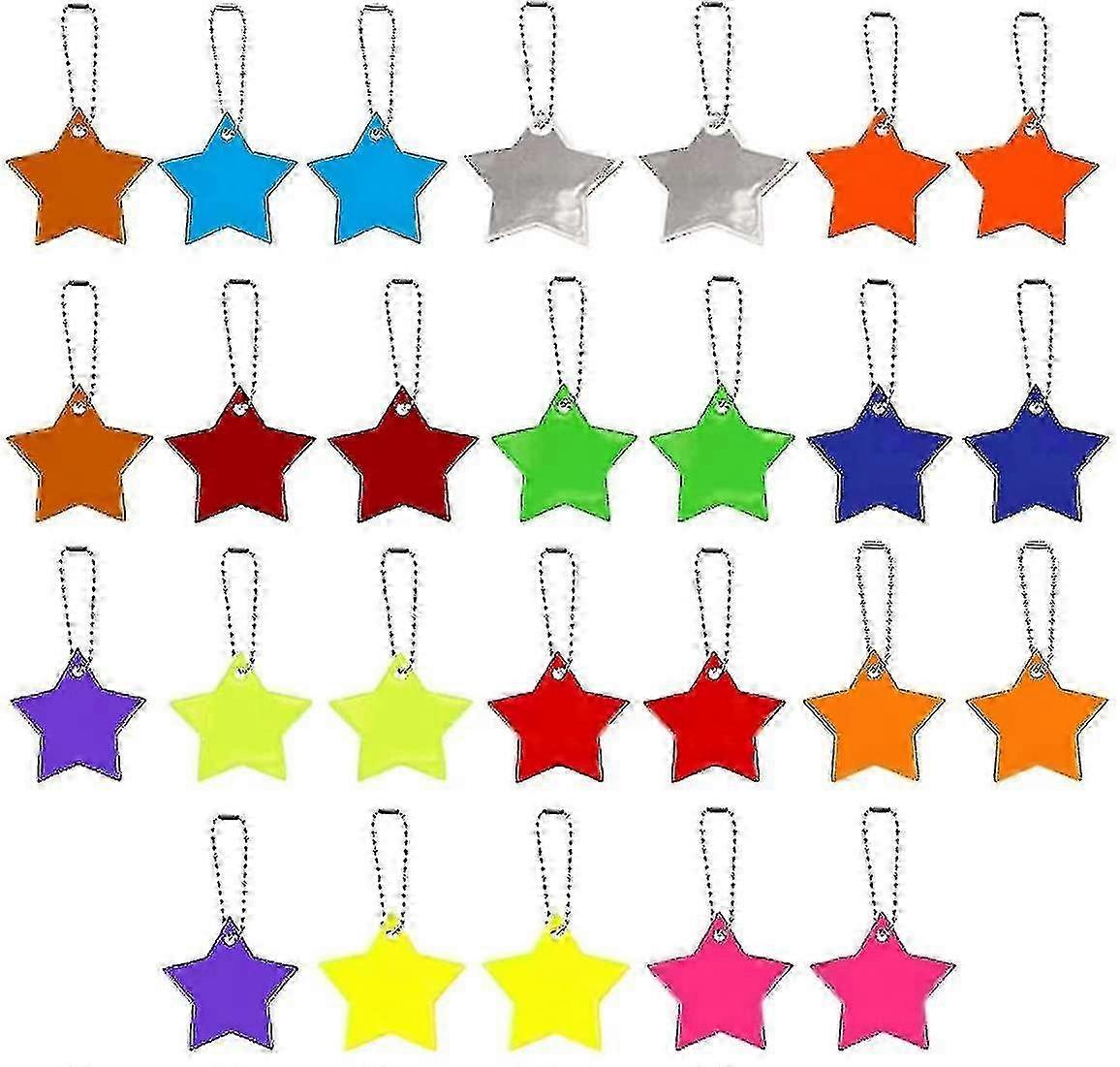 μενταγιόν ανακλαστήρα ασφάλειας 26pcs, μενταγιόν ανακλαστήρα παιδιών, ανακλαστήρας ασφάλειας αστεριών για το σχολικό περπάτημα περπατήματος τσαντών (13 χρώματα)