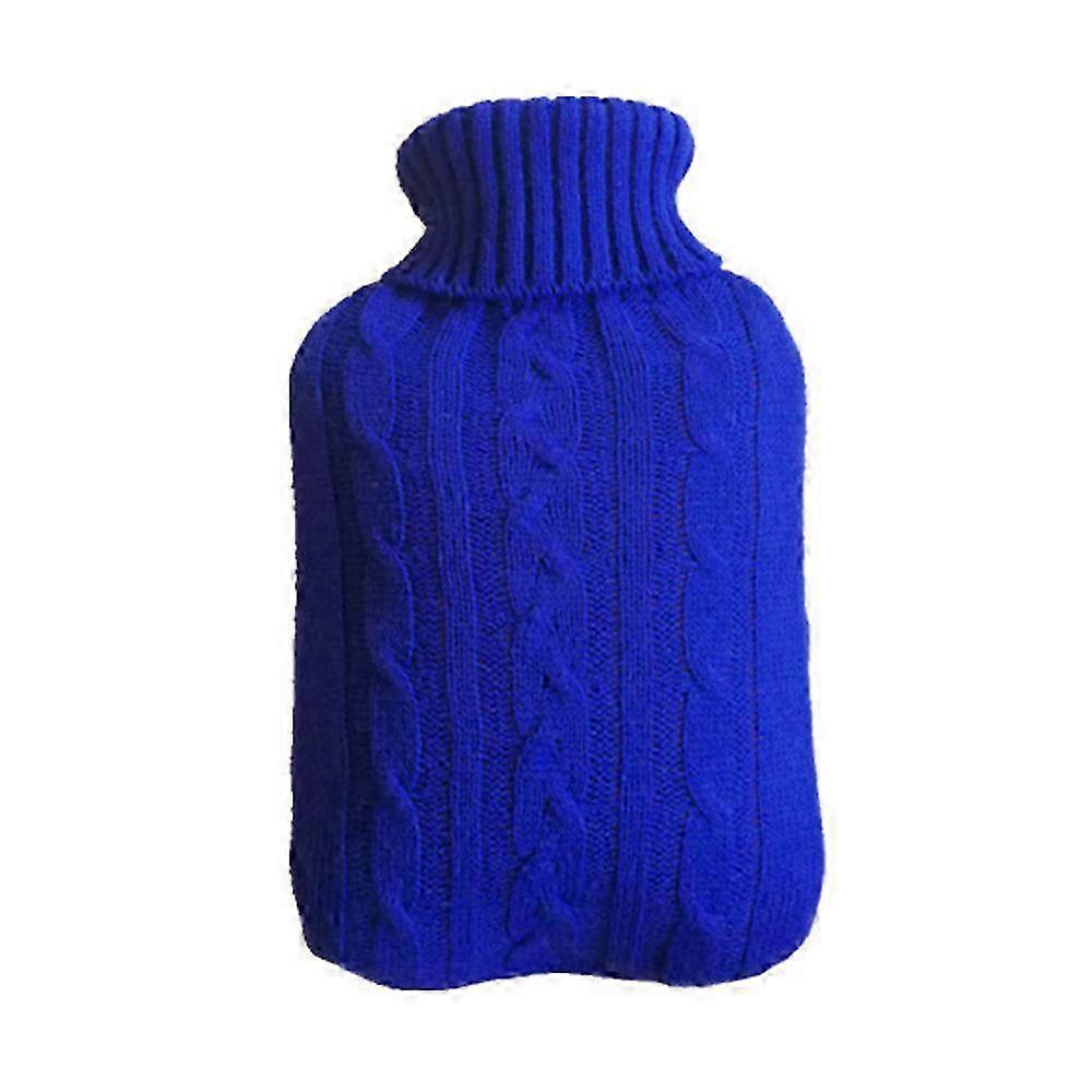 2000ml stor varmvattenflaska + stickat lock vinter termisk kropp varmare smärtlindring