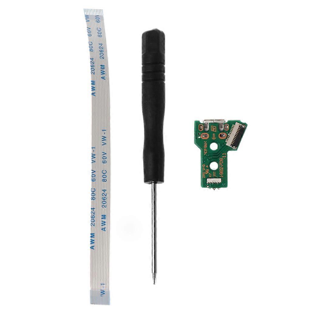 Charger Socket Board JDS-055 with 12 Pin Flex Ribbon Cable Replacement for
