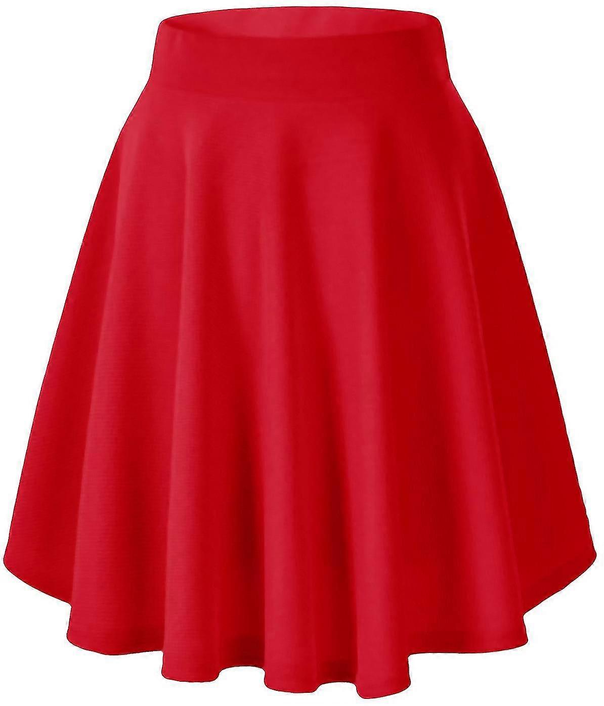 Women's Basic Versatile Stretchy Flared Casual Mini Skater Skirt