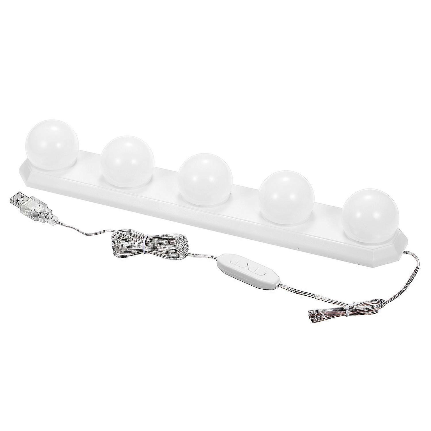 Tomshine Portable LED Mirror Light with 5 Bulbs USB Charging Dimmable 3 Color Modes Vanity Makeup Co