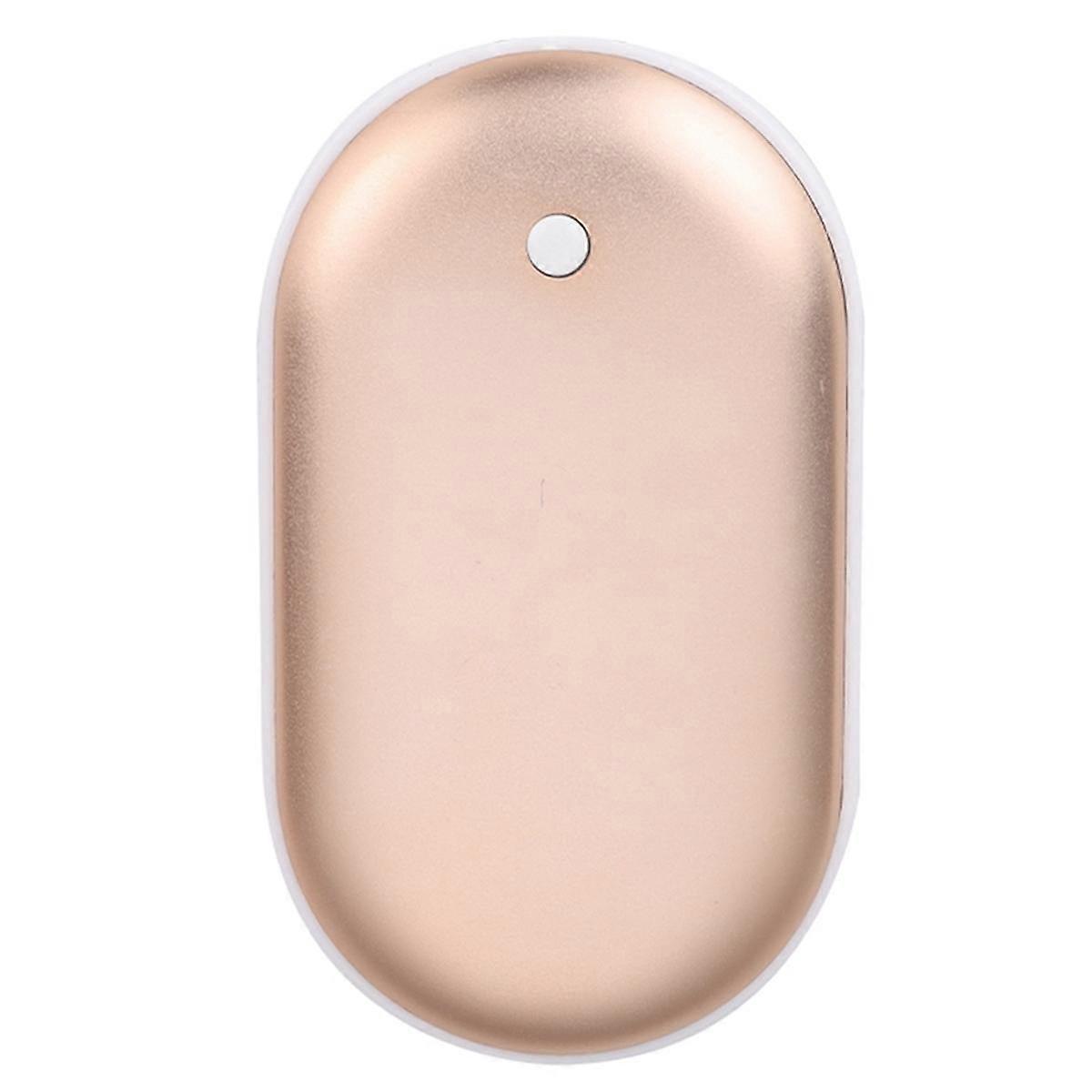 Mini Hand Warmer Winter Portable USB Rechargeable Pocket Hand Warmer Mobile Power Double-Sided Quick Heating Cream Color