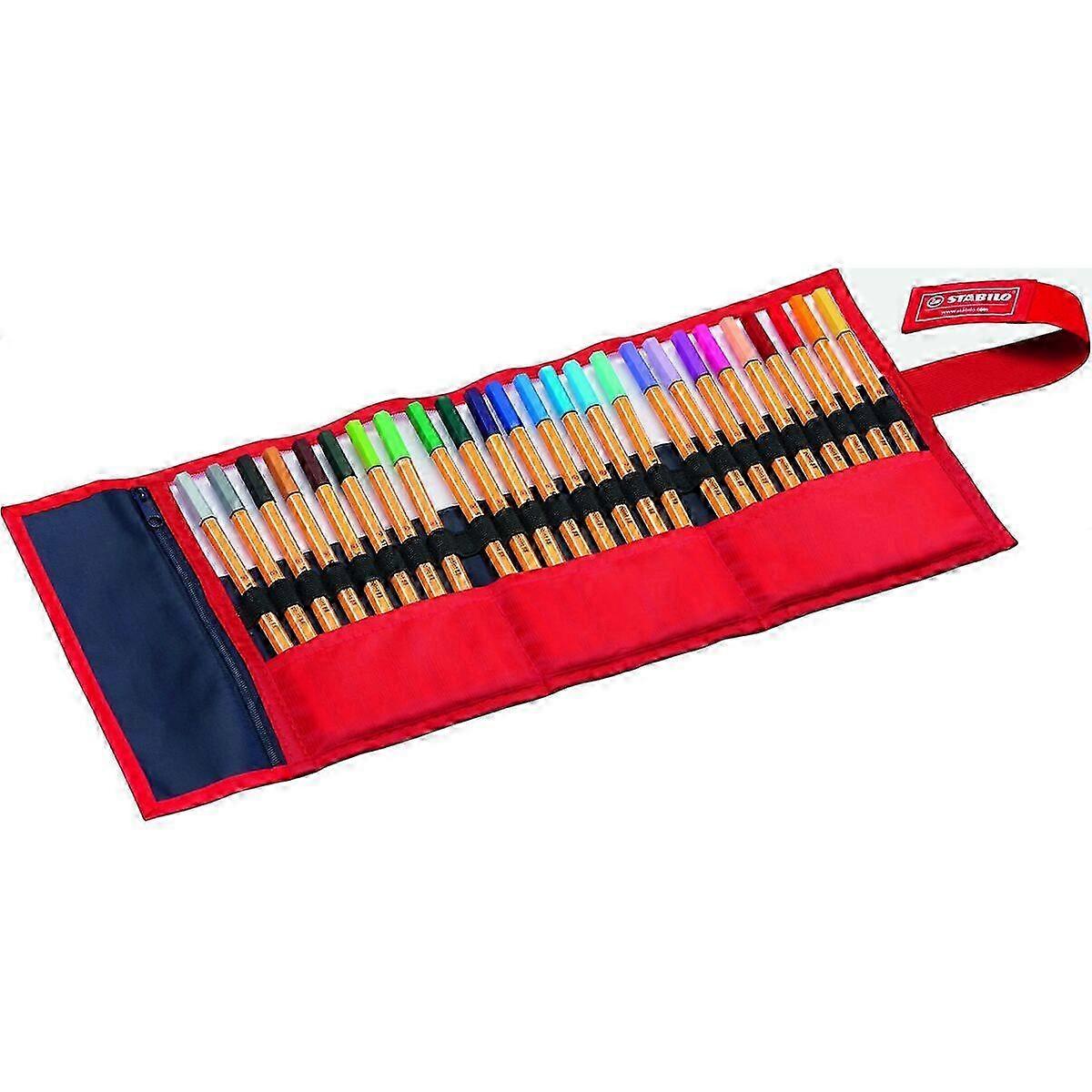 Set of Felt Tip Pens Stabilo Point 88 Red Rollerset Multicolour
