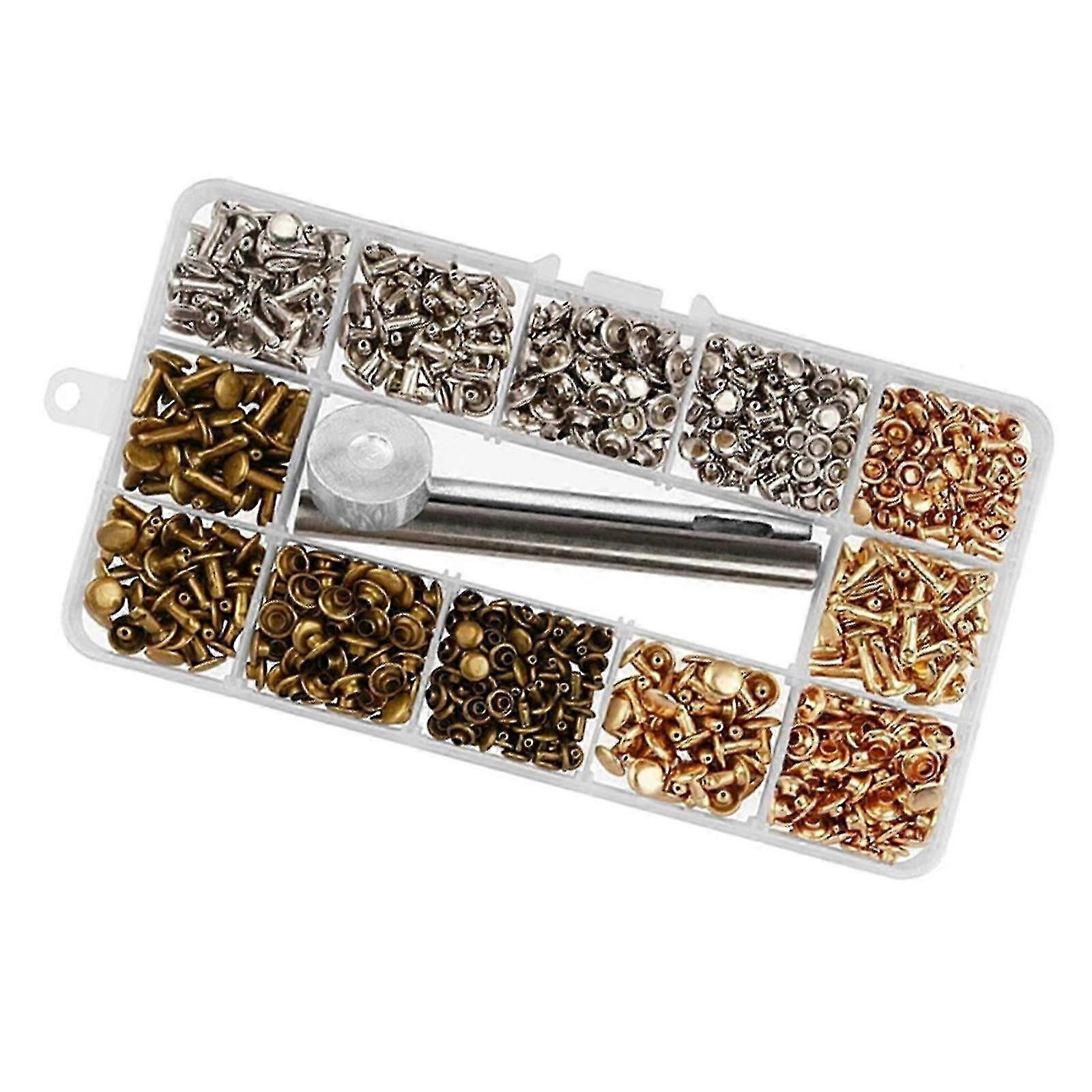 Hat with Leather Dual Rivets DIY Leather Fixed Tool Kit