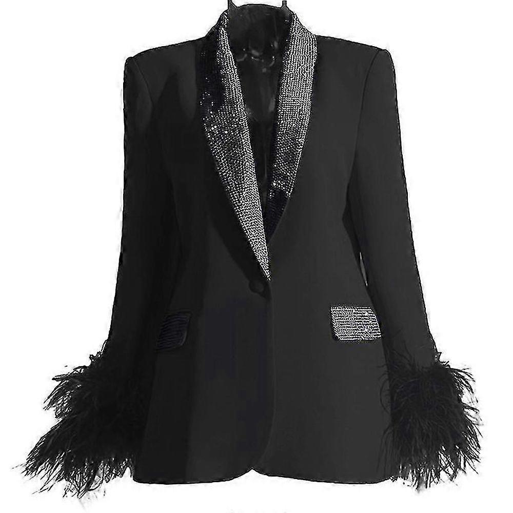 المرأة كم طويل مفتوحة الجبهة السترة المعاطف مكتب العمل سترة الوردي