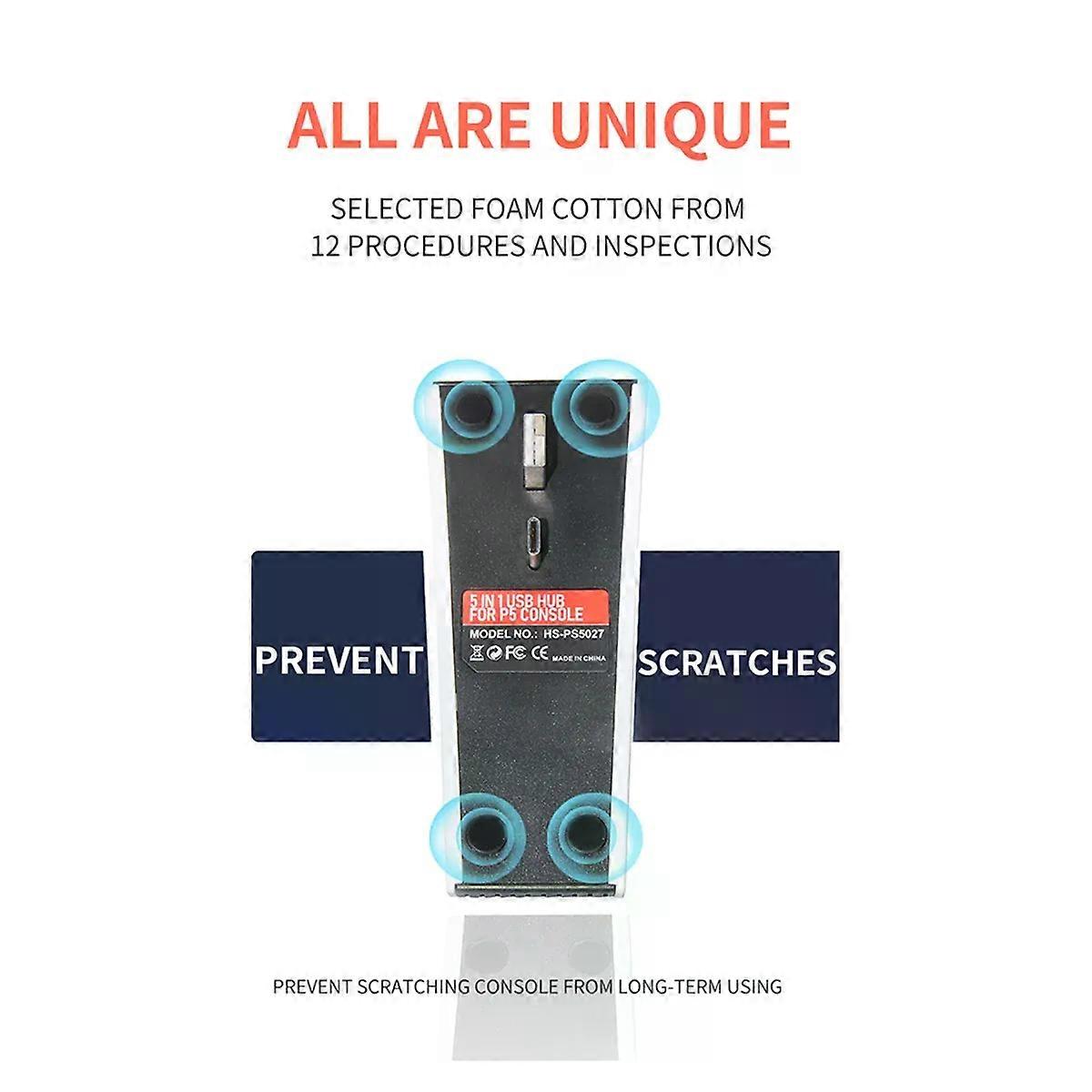 6 in 1 USB Hub for PS5 Game Console 5 USB A+1 USB C Ports USB Splitter Hub High Speed Adapter for PlayStation 5