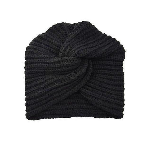 Nœud Bandanas Bandeau turban Automne Hiver Chaud Tricot Turban Cap Centre Solide Croix Femmes Écharpes de cheveux