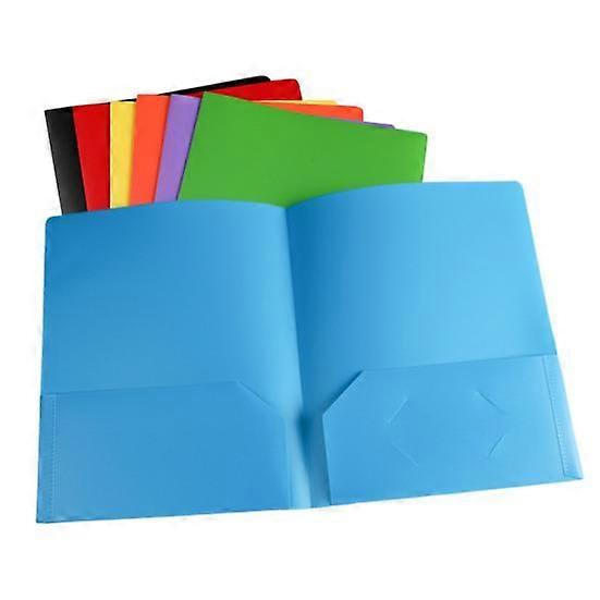 6Pcs File Folder with Pockets Different Color Waterproof Tear-Resistant Plastic Document Organizer with