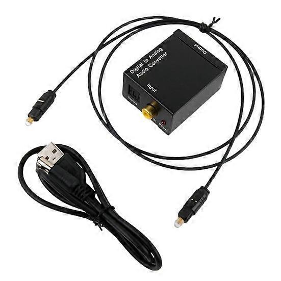 Audio L/R Converter Adapter with Optical Cable RCA Cable Compact Size Dual-function Digital Optical Coax Analog