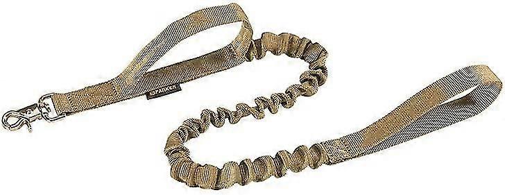 Military Bungee Dog Leash Elastic Leads Rope With 2 Padded Control Handle For Medium And Small Dogs (coyote Brown)