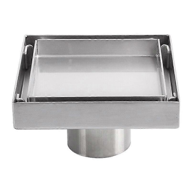 304 Stainless Steel Invisible Floor Drain Square Thickened Deodorant Floor Drain 1010Cm