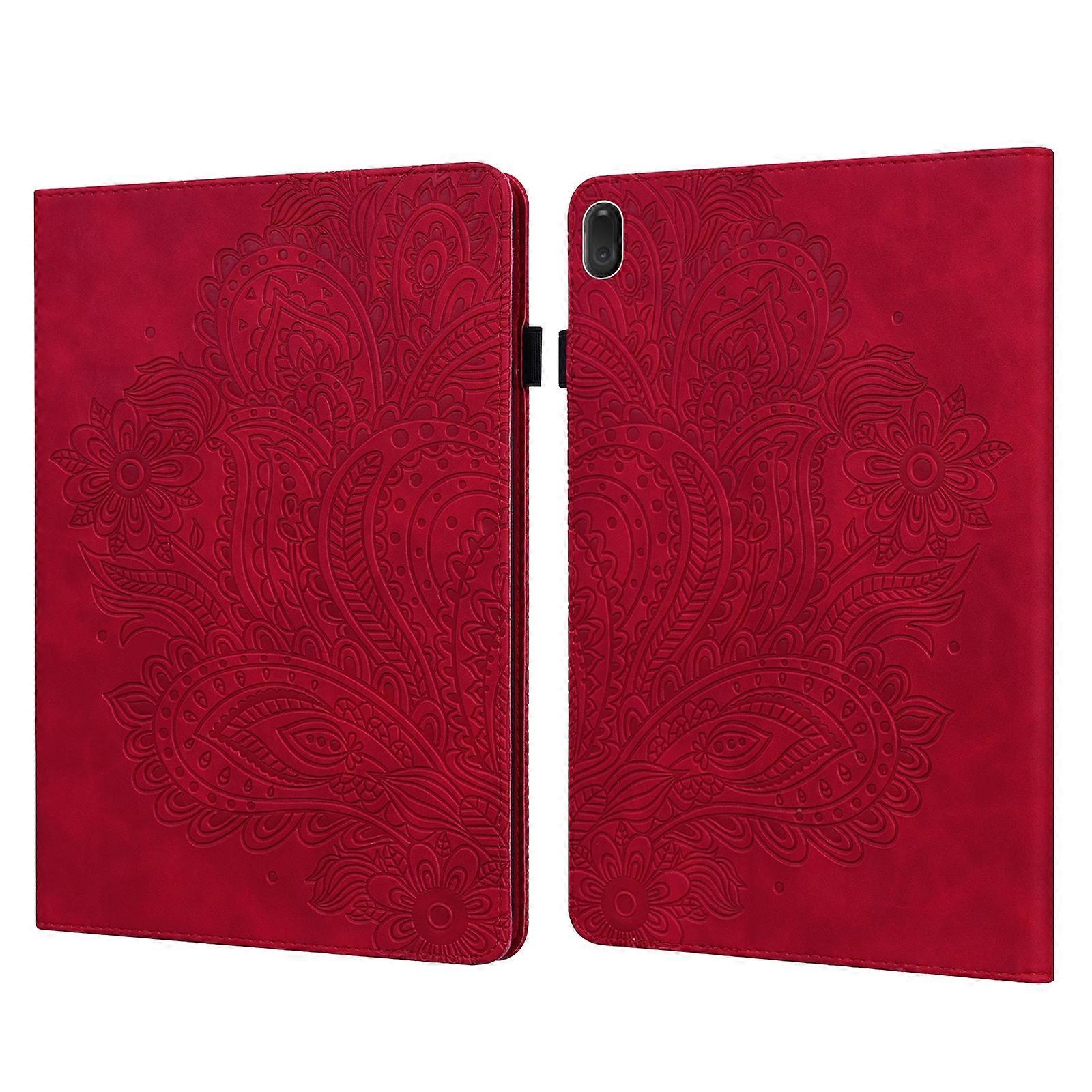 For Lenovo Tab E10 TB-X104F Peacock Embossed Pattern TPU + PU Leather Tablet Case