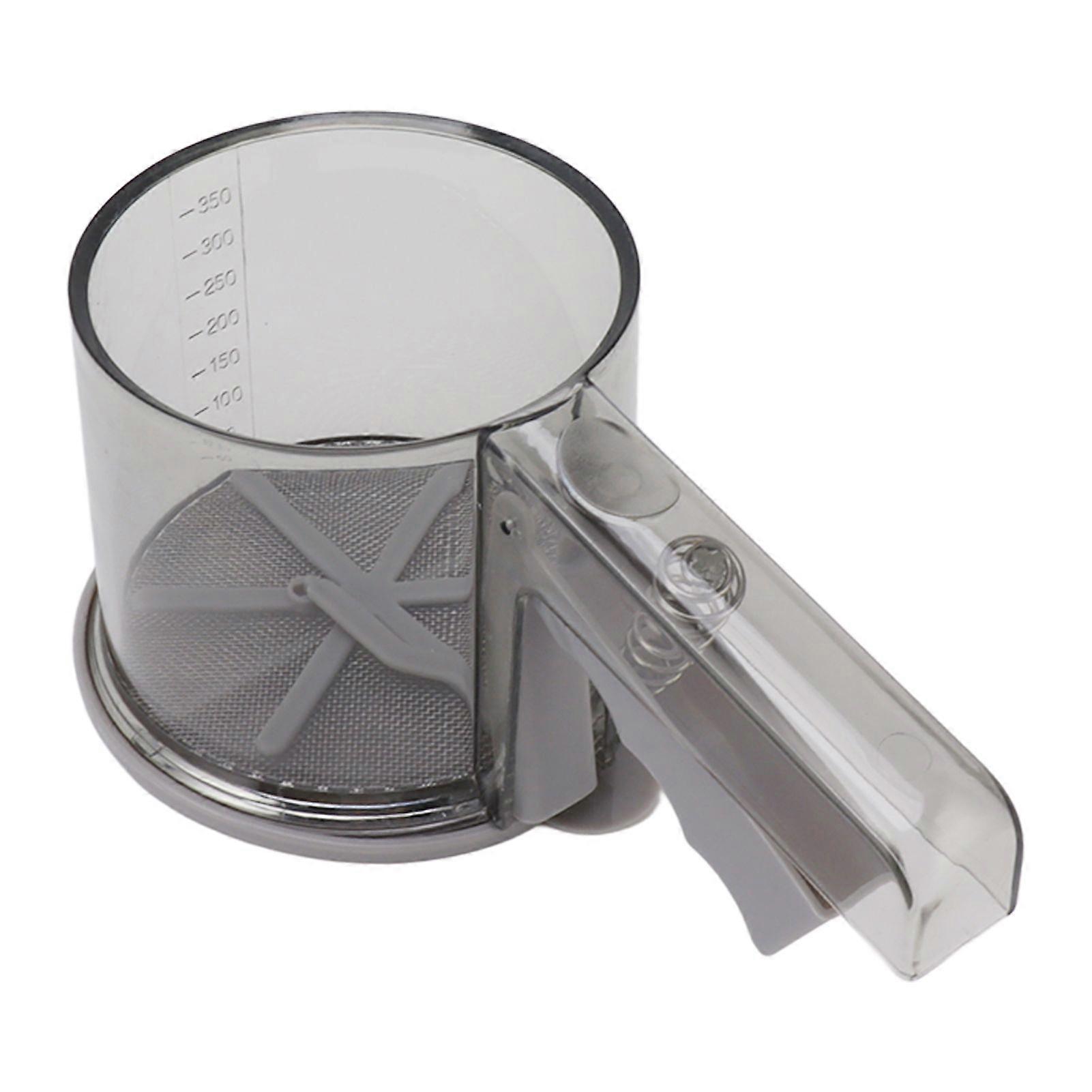 Flour Sifter Sieve Transparent Adjustable Fine Mesh One Hand Operation Powder Sifter Sieve for Kitchen Baking ,Single Layer