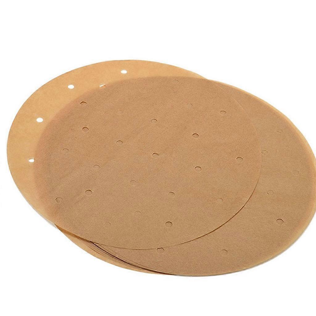 100pcs Round Unbleached Perforated Parchment Paper for Air Fryer Streamer