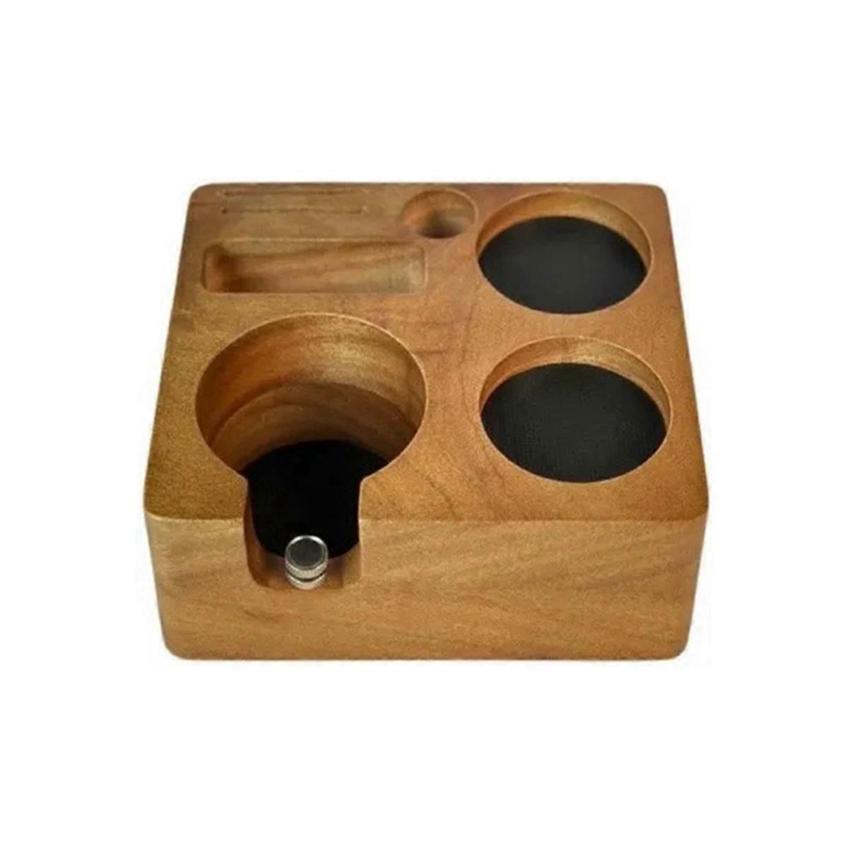 Adjustable Multifunctional Wooden Coffee Tamper Base Holder Accessories for Portafilters 51mm Powder Pressing Seat