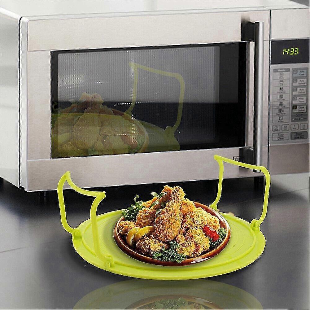 (Green)Multifunctional Plastic Microwave Oven Heating Layered Steaming Rack  B2 ZD