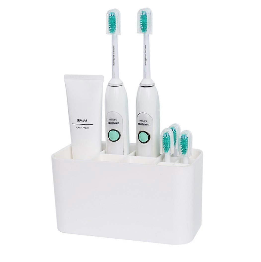 Wall Mounted Electric Toothbrush Holder with Detachable Toothpaste Caddy