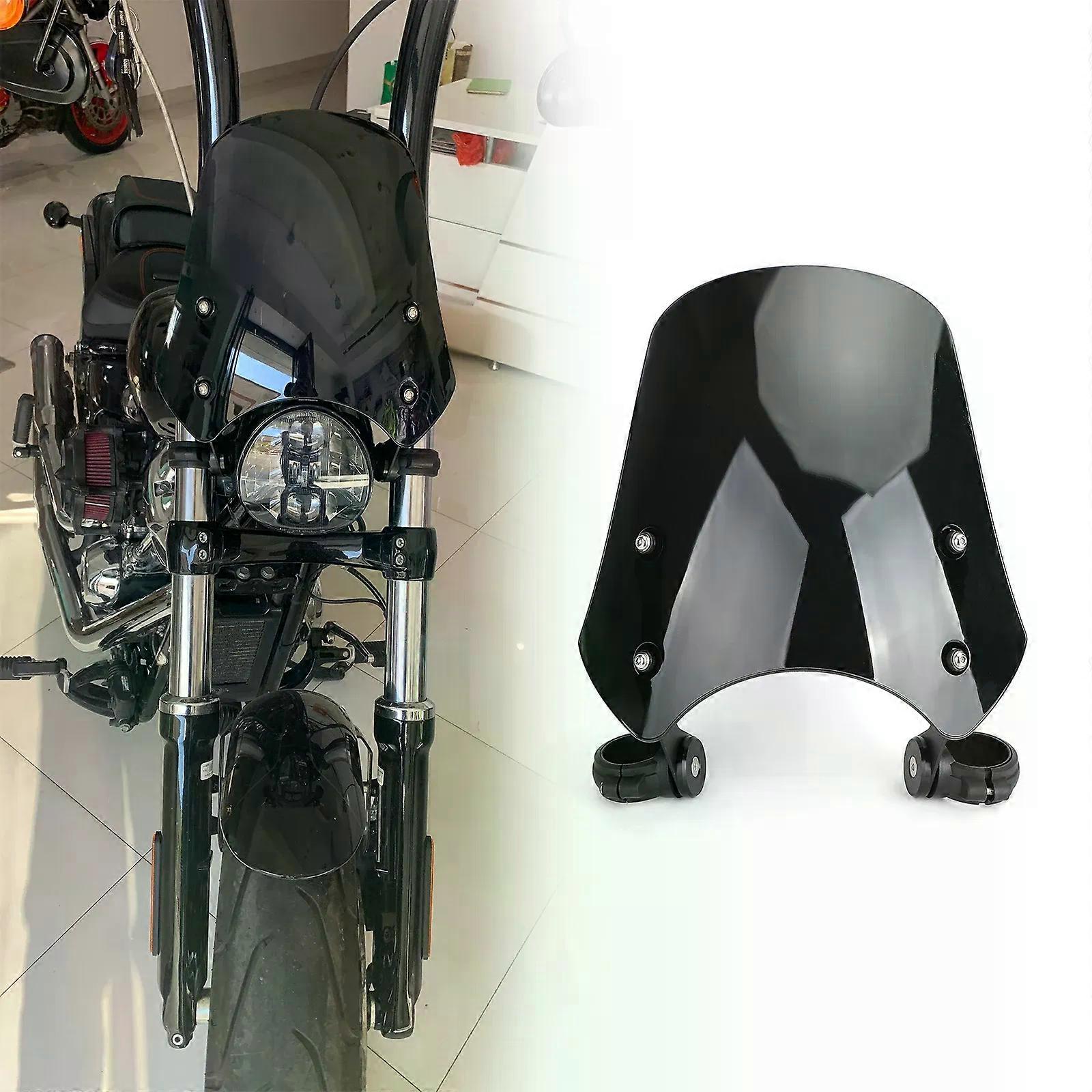 Artudatech ABS Παρμπρίζ Μοτοσυκλέτας Παρμπρίζ για Harley Dyna Softail Μοντέλα Μαύρο
