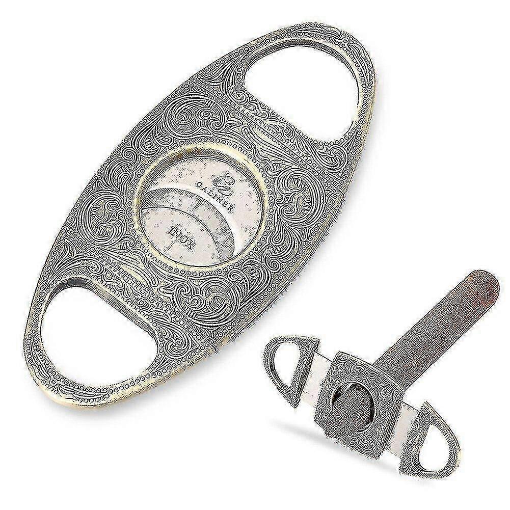 Cigar Cutter, Vintage - Style with Intricate Engraving, Sharp Blades for Precise Cuts, Ideal for Cigar Aficionados
