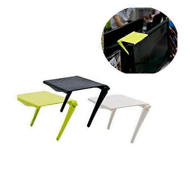 Three office computer monitors, multi-function storage rack, TV screen storage rack, folding storage rack (color random)