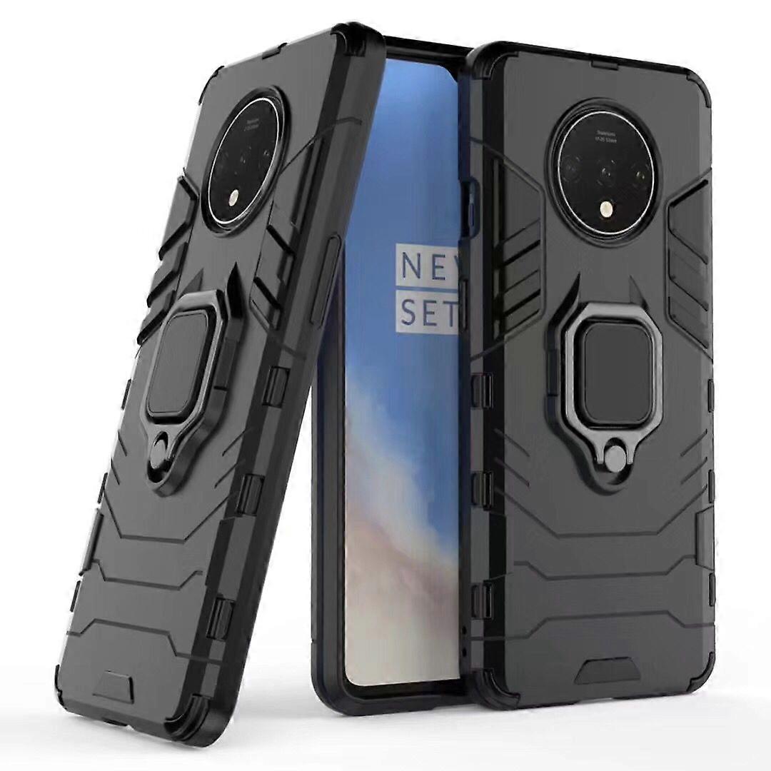 Für OnePlus 7T Shockproof PC + TPU Case mit magnetischem Ringhalter