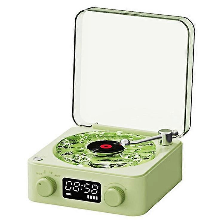 Vinyl Record Player Wireless Bluetooth Speaker Sleep Aid with Clock and Projection Light