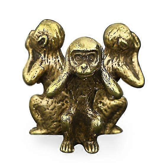 Monkey Figurines Compact Eco-Friendly Copper Cute Fine Casting Monkey Statue for Office