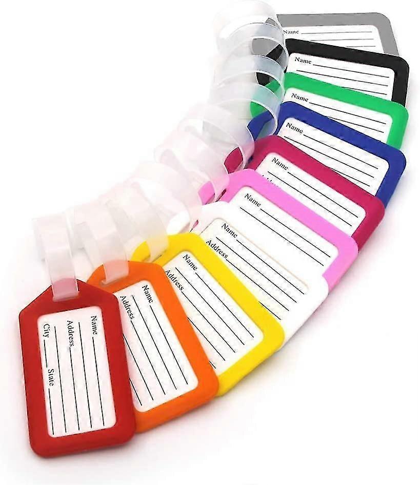 10 قطع الأمتعة العلامات، 3.4x1.9 بوصة البلاستيك الأمتعة معرفات