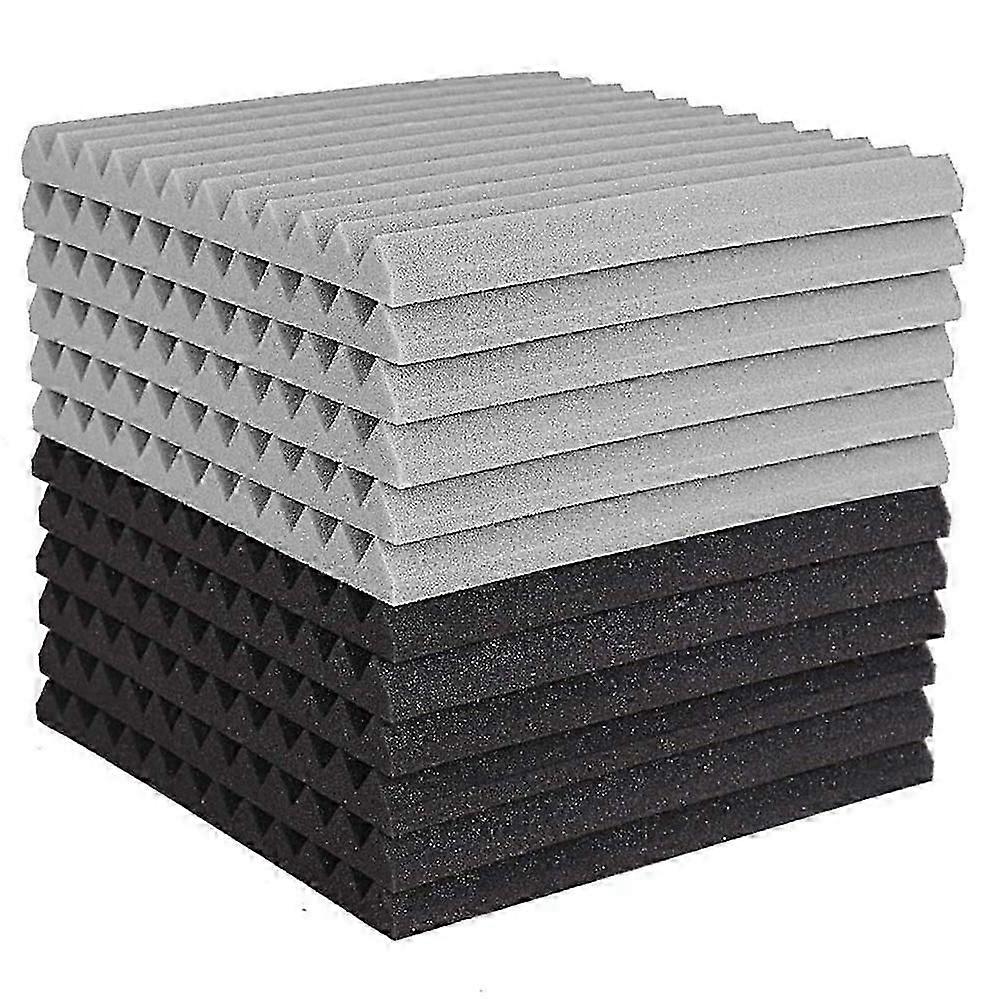 12 stk akustisk skumplate, studiokilefliser, akustisk skum lydisolert pyramidestudiobehandling veggpanel 2,5x30x30cm js