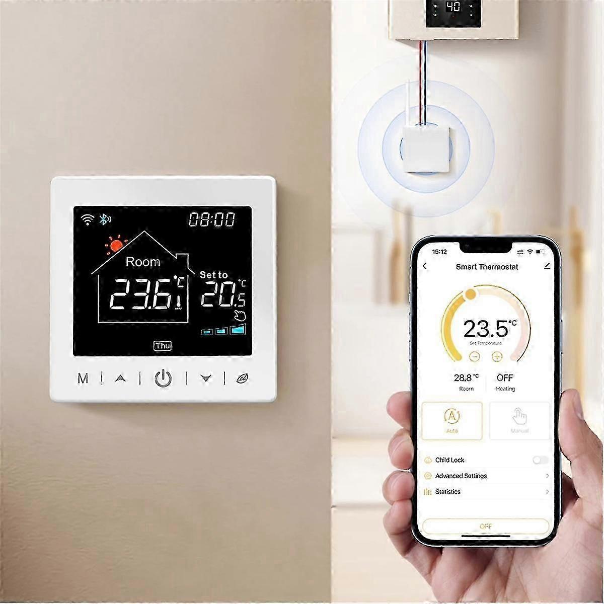 Tuya Wifi Wireless Thermostat for Gas Boiler Water Heating RF Temperature Controller Works for Home js