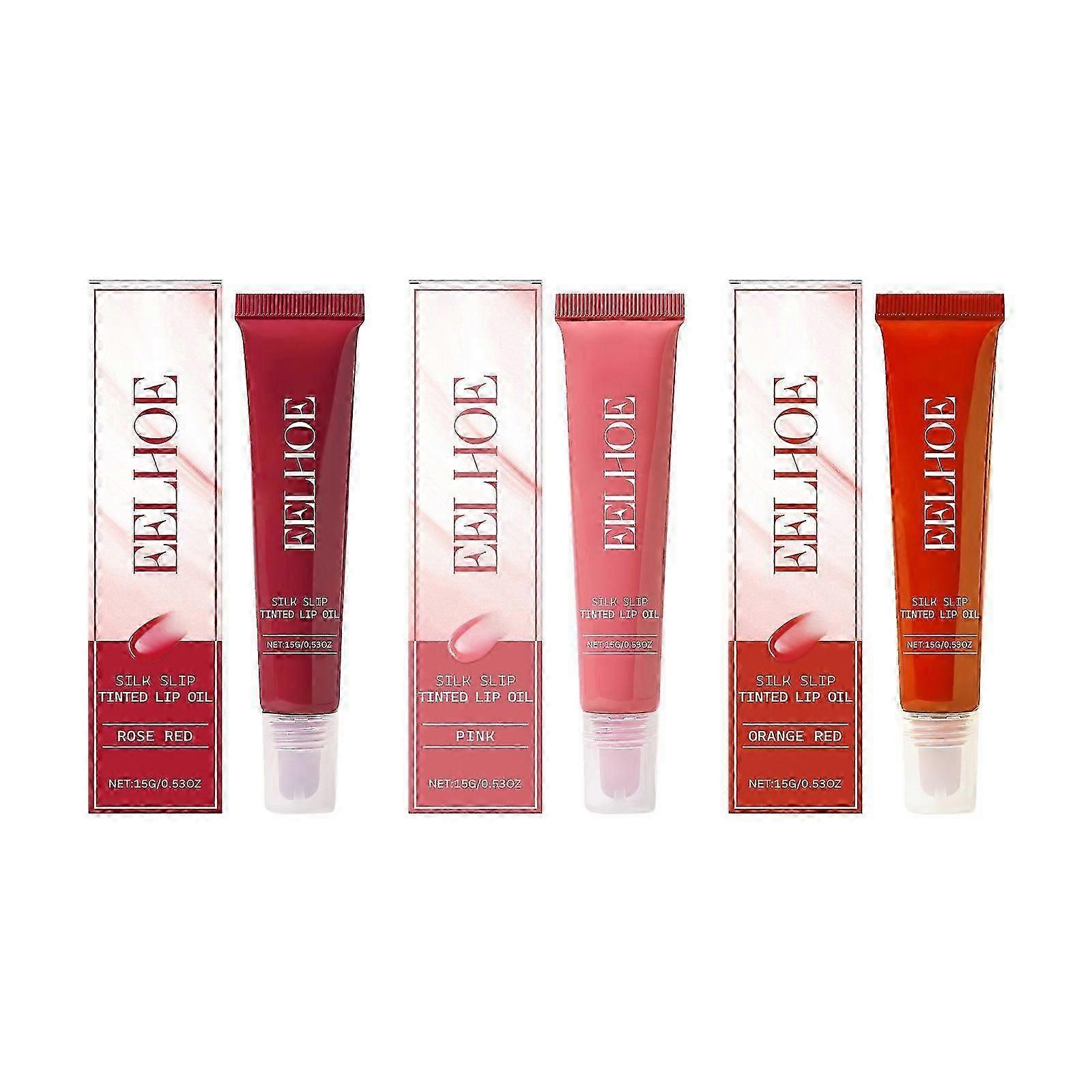 Silk Slip Tinted Lip Oil, Sheer Lip Tint, Long-Lasting Moisturizing Lip Makeup with Jojoba and Vitamin E, Helps Smooth, Hydrate Chapped Lips