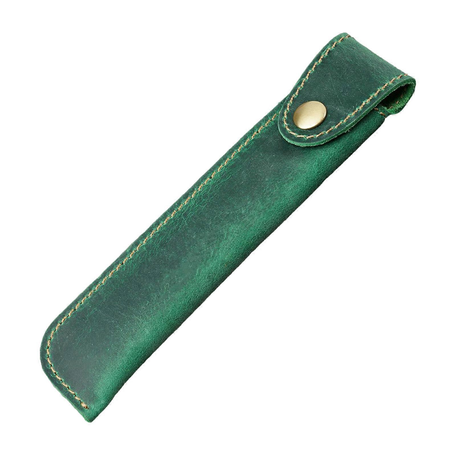 Vintage Leather Pen Case Fountain Pen Pouches Leather Pen Sleeve Fountain Pen Sleeve Leather Pencil Case for Women Men  Green