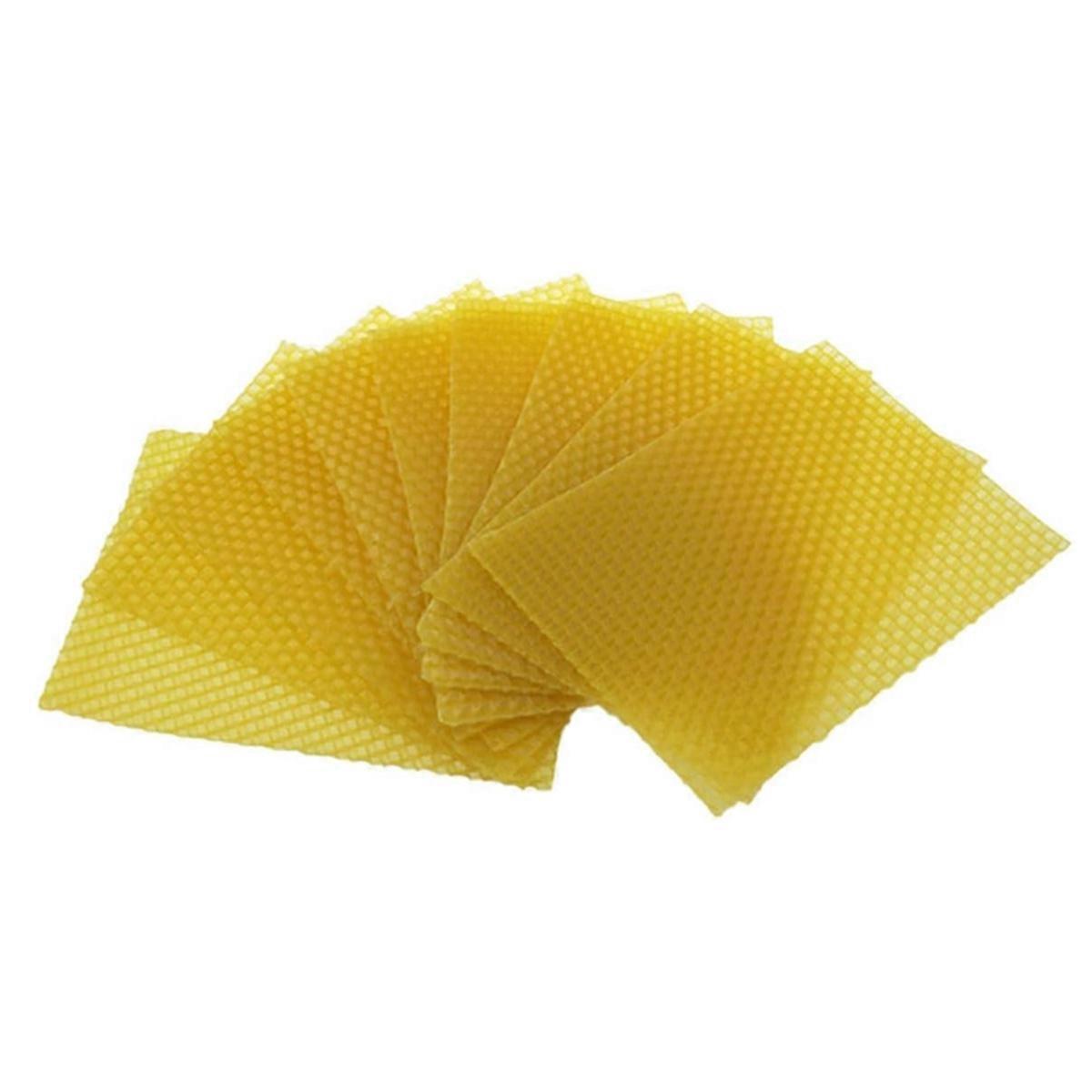 Feuilles de cire d'abeille naturelle pour matériel apicole (13,3 x 9 cm), 10 pièces