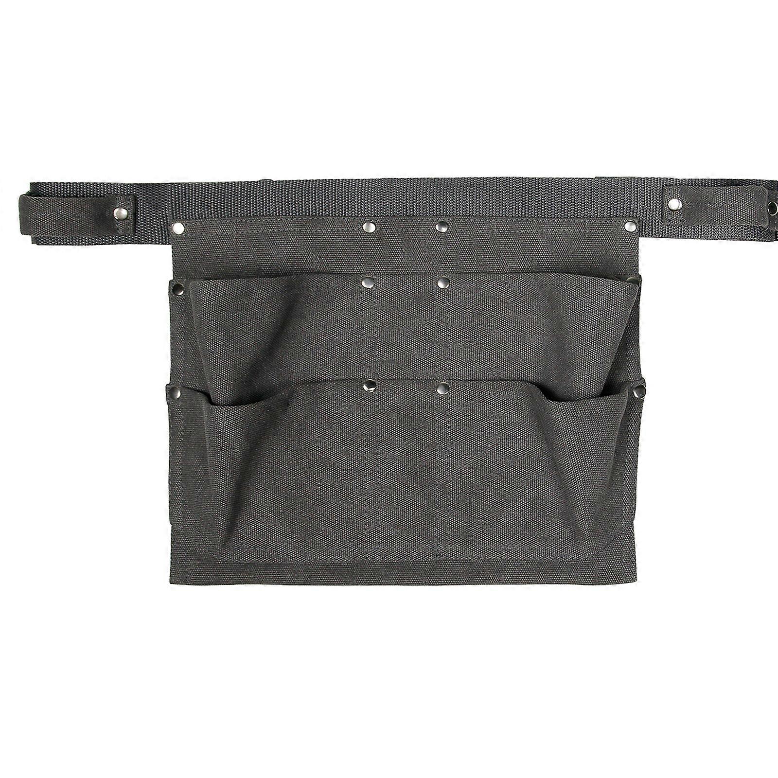 11.61x8.66inch Multifunctional Heavy Duty Waxed Canvas Multi Pocket Tool Apron Rivets Apron Tool Belt Bas Grey