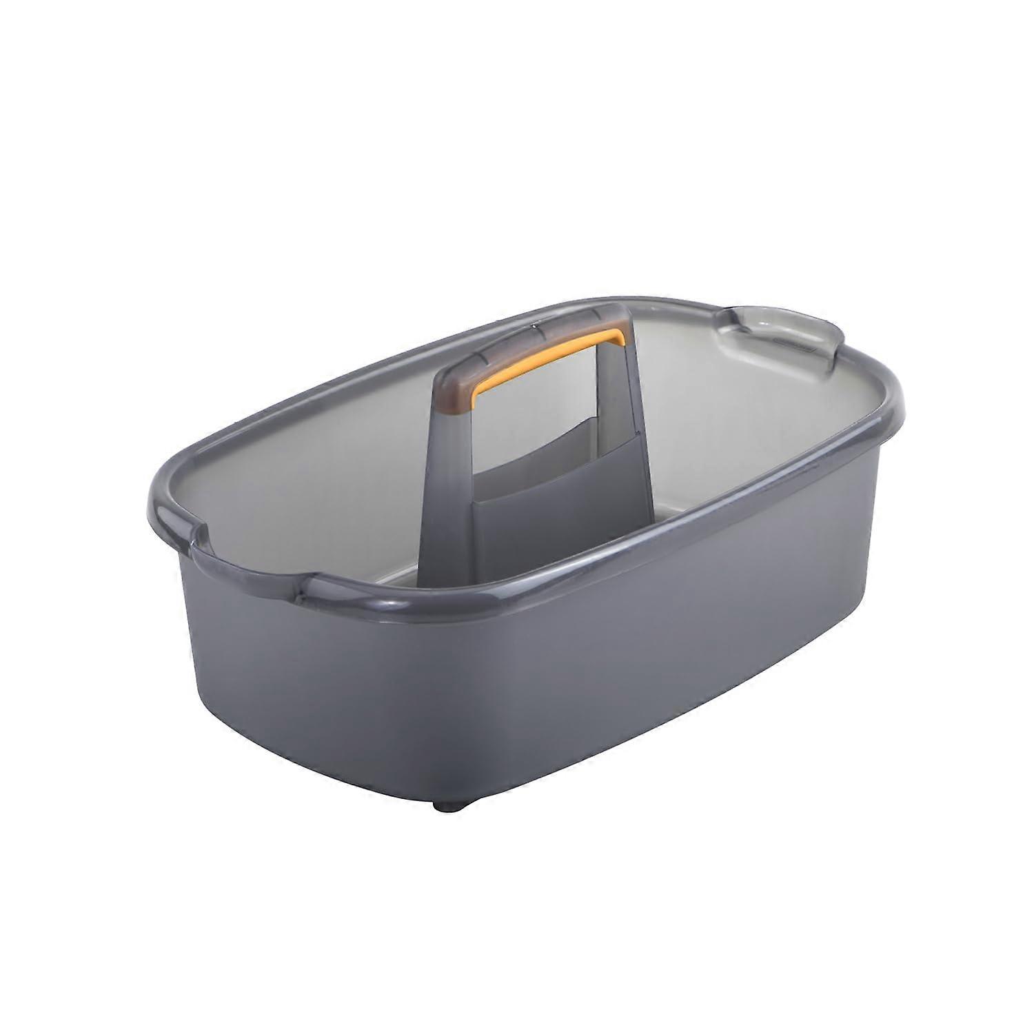 Casabella Plastic Multi -Purpose Cleaning Box with Standing, 1.85 Gallon, Gray and Orange