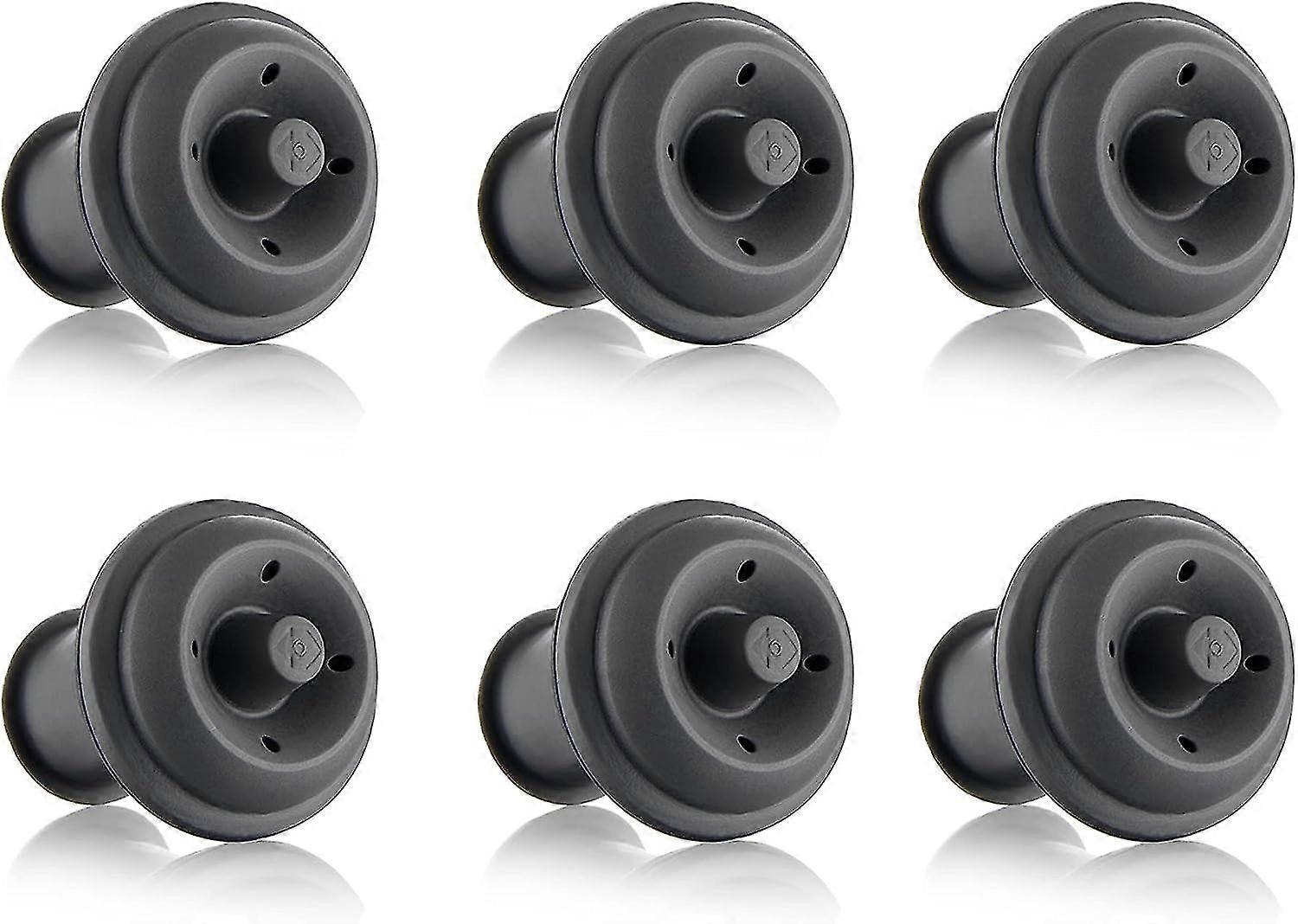 6-Piece Gray Vacuum Pump Caps Set
