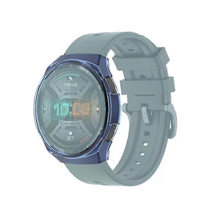 华为Watch GT 2e表壳-透明TPU硅胶,白色和蓝色选项透明蓝色