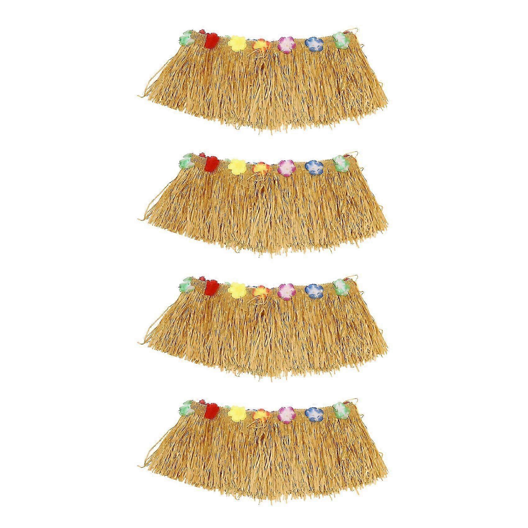 4X Table Skirt Hawaiian Luau Flower Grass Garden Wedding Party Beach Decor Khaki