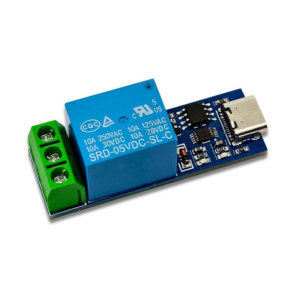 DC USB Relay Module TYPE-C Interface with Overcurrent Protection Support Computer Serial Port Contr