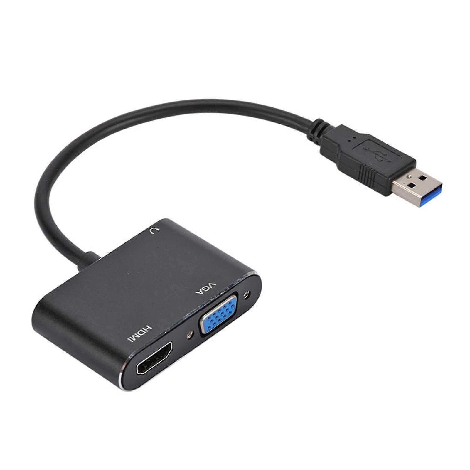 USB to HDMI VGA Adapter, Multi-Monitor Adapter USB to VGA Compatible with HDMI Converter Display Video Adapter Converter For Computer