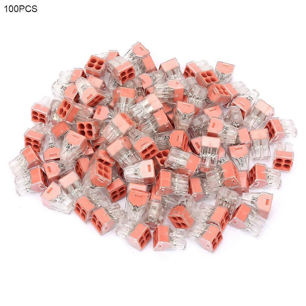 100pcs Push Fit Wire Wiring Connector Cable Terminal Block (4 Pin)